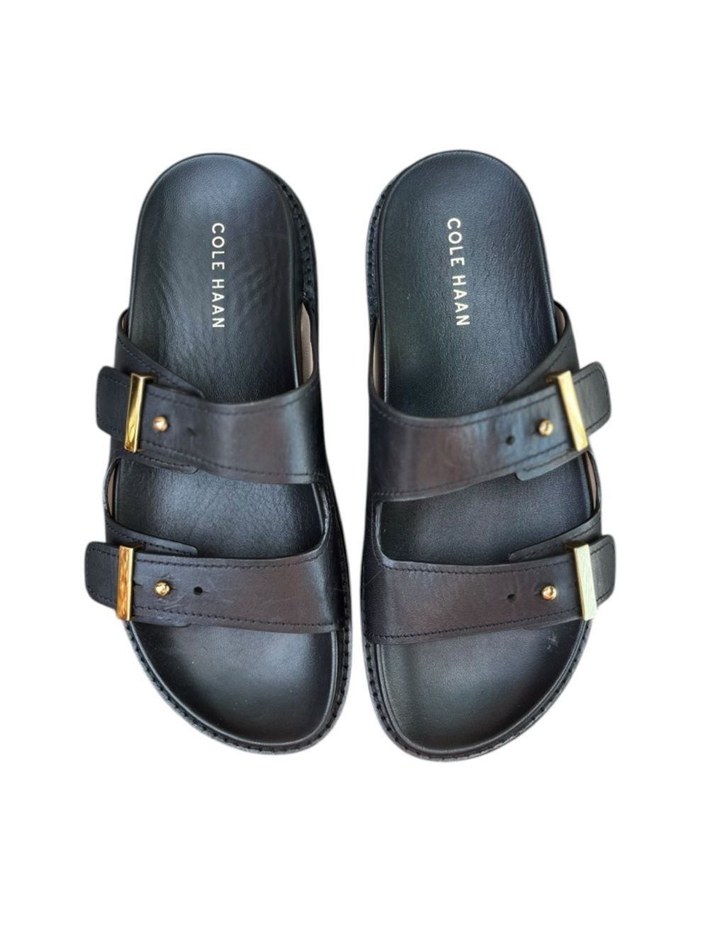 COLE HAAN Marisol Footbed Leather Sandal Black Size 7B (Retail $140)